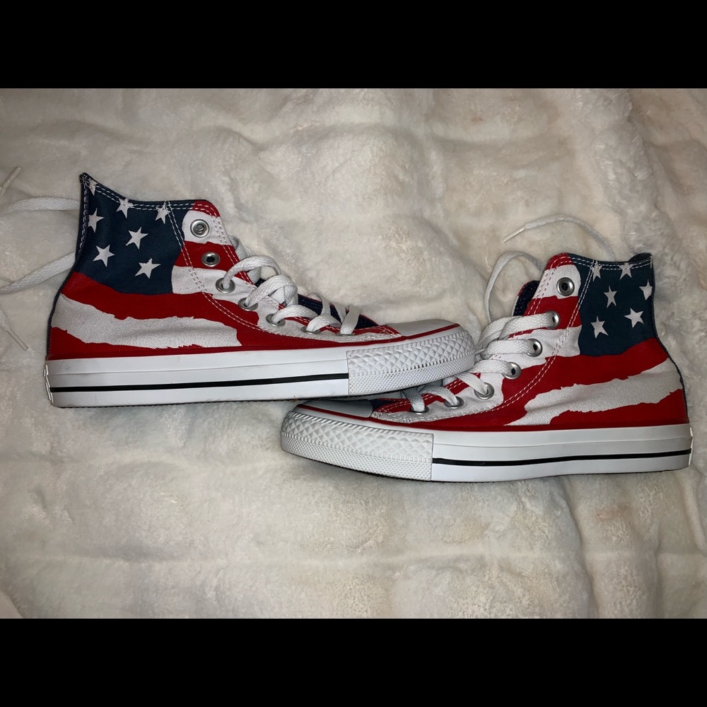 American Flag high top converse